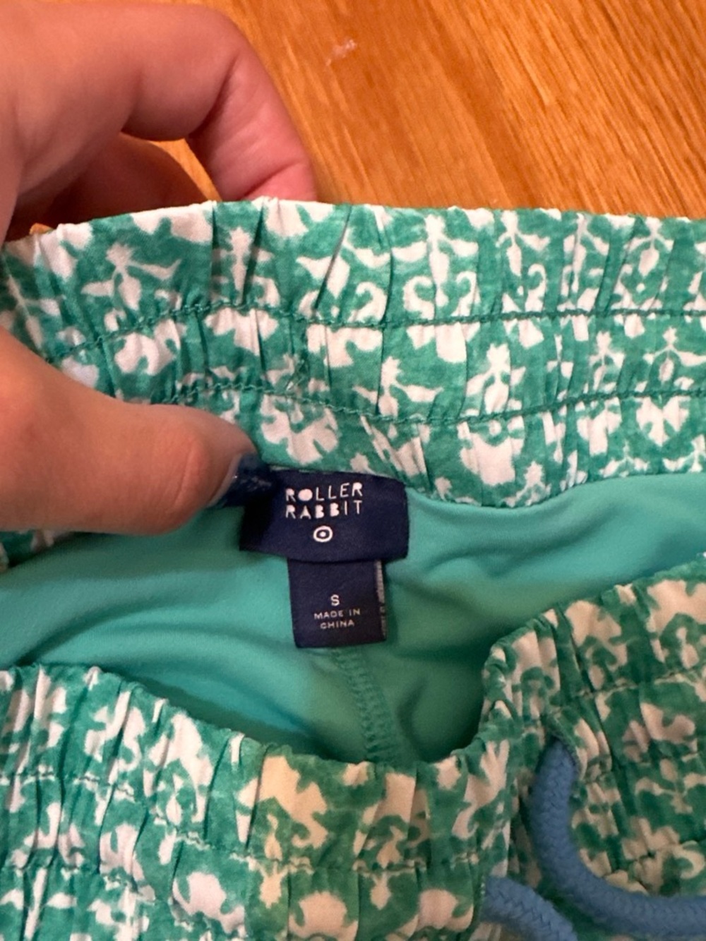 Roller Rabbit X Target Teal Patterned Pull-On Shorts with Drawstring - Picture 3 of 3